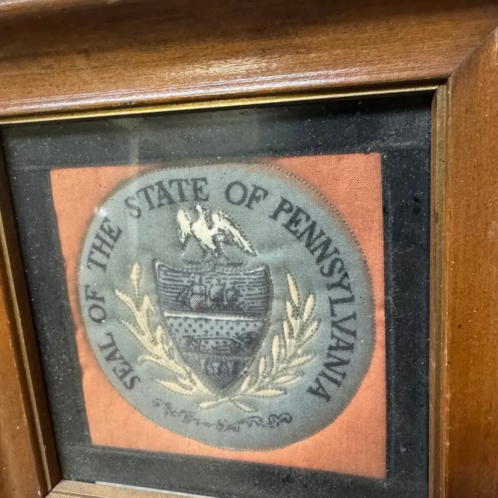Vintage seal of state of Pennsylvania framed seal